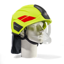 HEROS H30 jaune fluorescent phosphorescent avec visière de protection du visage, bavolet, bandes de casque