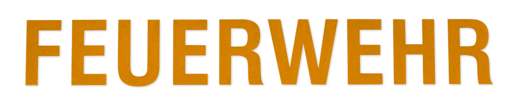 Schriftzug "FEUERWEHR" gelb