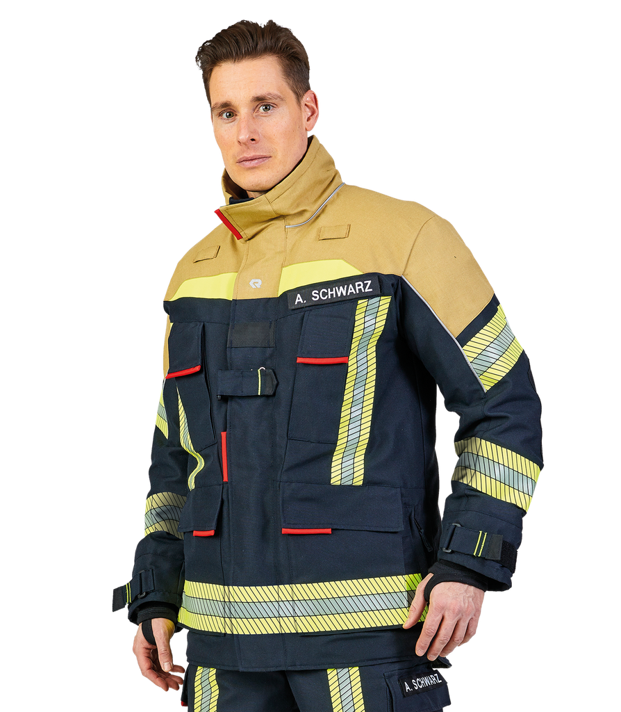 Veste de protection FIRE FLEX bleu noir/dorée, NOMEX® NXT, EN 469:2020