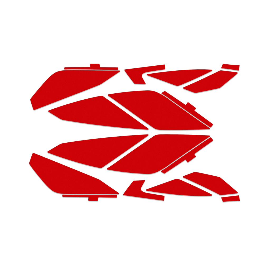 Kit de bandes de casque rouges non réfléchissantes