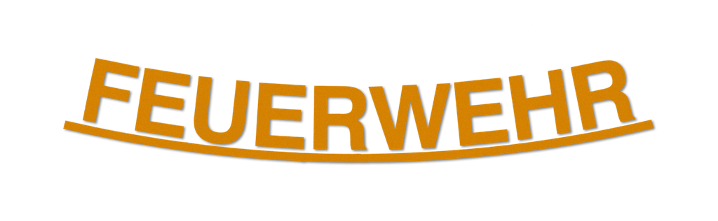 Schriftzug &quot;FEUERWEHR&quot; gelb