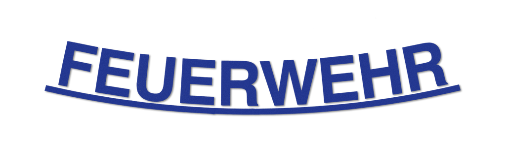 Schriftzug "FEUERWEHR" blau