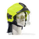 HEROS Titan jaune fluorescent phosphorescent avec visière de protection du visage, bavolet, adaptateur de masque