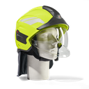 HEROS Titan tagesleuchtgelb-nachleuchtend mit Gesichts- und Augenschutzvisier, Nackenschutz, Helmstreifen