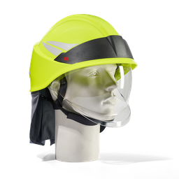 HEROS Smart jaune fluorescent phosphorescent avec visière de protection du visage, bavolet, bandes de casque