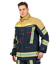 Schutzjacke FIRE FLEX schwarzblau/gold, NOMEX® NXT, EN 469:2020